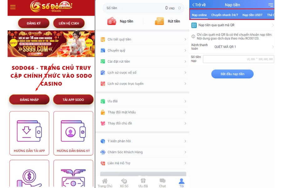 nạp tiền sodo